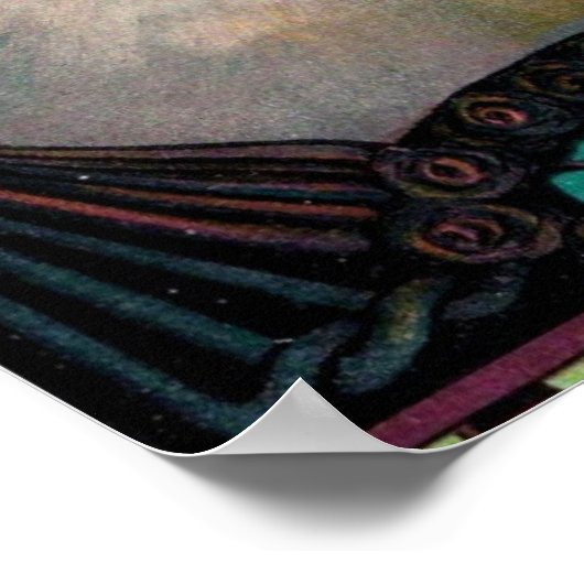 Vintage Cat Illustration Art Poster (Ecke)