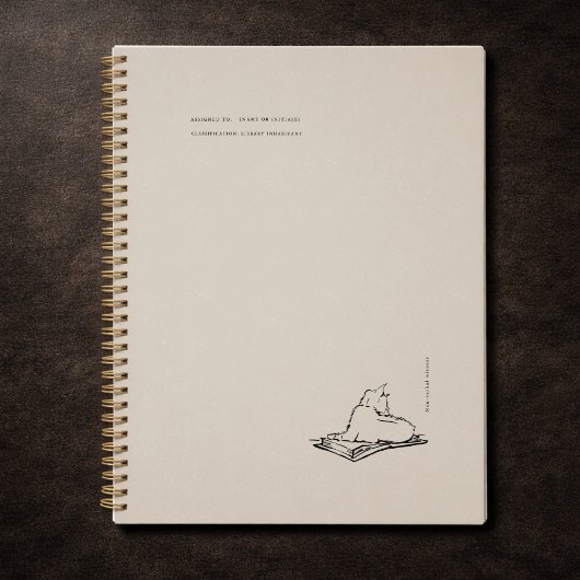 Vintage Cat Illustration Dark Academia  Notizblock