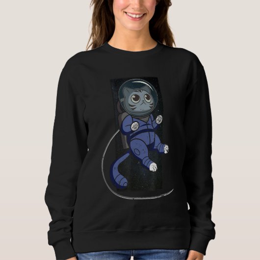 Vintage   Cat in Space Space Cat Nerdy Sweatshirt (Vorderseite)