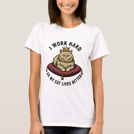 Vintage Cat King Funny Cat Lover T-Shirt (Vorderseite)
