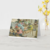 Vintage Cat Kitchenette Karte (Gelbe Blume)