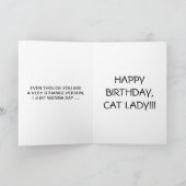Vintage Cat Lady Geburtstagskarte Karte (Innenseite)