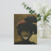 Vintage Cat Lady Postcard Postkarte (Stehend Vorderseite)