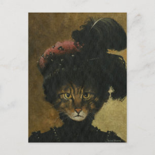 Vintage Cat Lady Postcard Postkarte