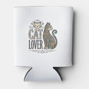 Vintage-Cat-Liebhaber-Gravur-Stil Grafik-Shirt_1 Dosenkühler