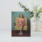 Vintage Cat-Mama Postkarte (Stehend Vorderseite)