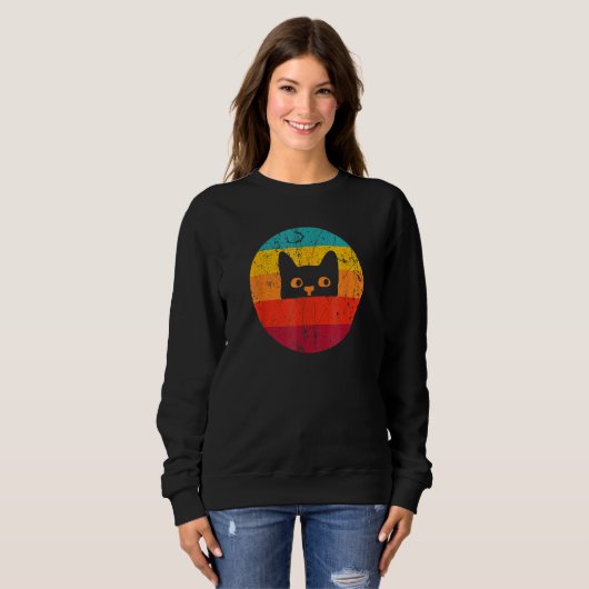 Vintage  Cat  Retro Vintage Sweatshirt (Vorne ganz)