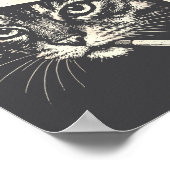 Vintage Cat Smoking Cigarette Christmas Cat Santa  Poster (Ecke)