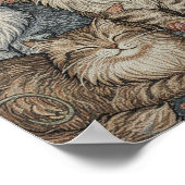 Vintage Cat Tapestry Poster (Ecke)