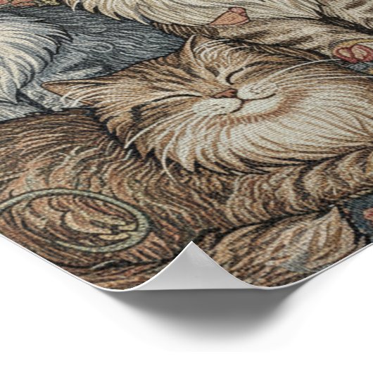 Vintage Cat Tapestry Poster (Ecke)