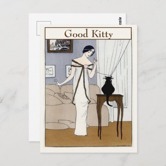 Vintage CAT, Text ändern Postkarte (Vorne/Hinten)