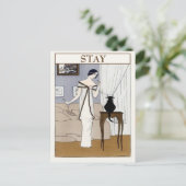 Vintage CAT, Text ändern Postkarte (Stehend Vorderseite)