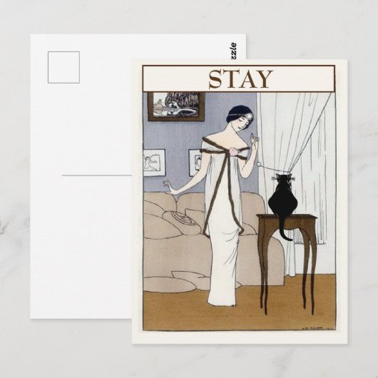Vintage CAT, Text ändern Postkarte (Vorne/Hinten)