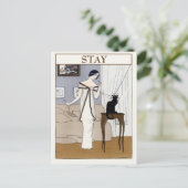 Vintage CAT, Text ändern Postkarte (Stehend Vorderseite)