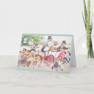 Vintage Cat Wedding Grußkarte Karte