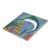 Vintage Catalina-Insel-Speerfisch-Fliese Fliese (Seite)