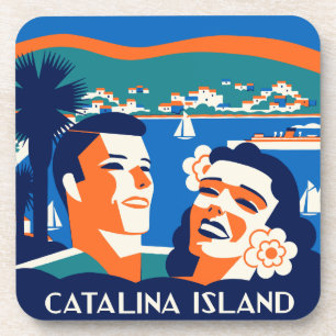 Vintage Catalina Island Untersetzer - 6er Set