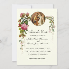 Vintage Catholic Wedding Mary & Joseph Betrothal Save The Date