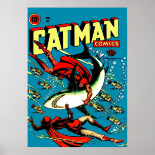 Vintage Catman-Comic-Book-Cover Nr. 32 Poster