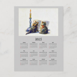 Vintage-Cats 2015-Kalender-Postkarte Postkarte