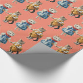 ~ VINTAGE CATS ~ 3D ~ GESCHENKPAPIER (Ecke)
