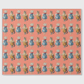 ~ VINTAGE CATS ~ 3D ~ GESCHENKPAPIER (Flach)