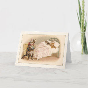 Vintage Cats Bedtime Story Note Card Karte