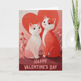Vintage Cats in Heart Scene Valentine’s Day Karte