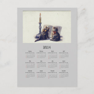Vintage-Cats-Kalender-Postkarte 2014 Postkarte