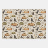 Vintage Cats Pumpkins Halloween Geschenkpapier Set (Vorderseite 3)