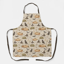 Vintage Cats Pumpkins Halloween Schürze