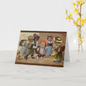 Vintage Cats School Days Note Card Karte (Gelbe Blume)