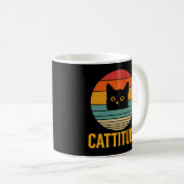 Vintage Cattitude Cat Kaffeetasse (VorderseiteRechts)