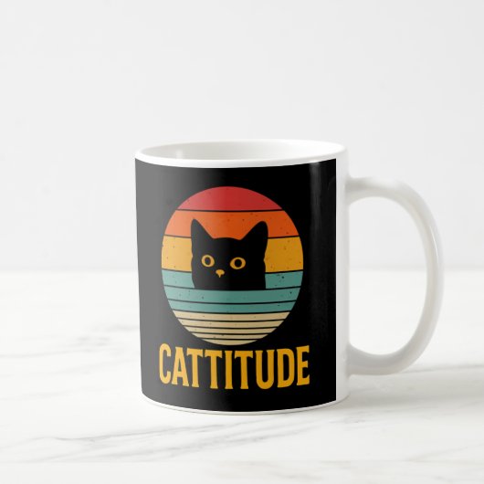 Vintage Cattitude Cat  Kaffeetasse (Rechts)