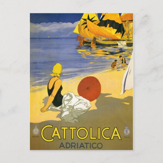 Vintage Cattolica Italia Art Collection Postkarte (Vorderseite)