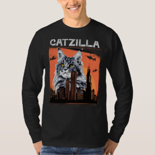 Vintage Catzilla Kitten Katze Retro Kunstgestörte  T-Shirt