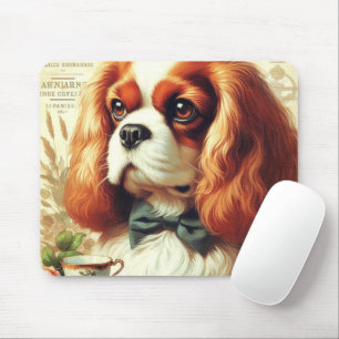 Vintage Cavalier King Charles Spaniel Gemälde Mousepad