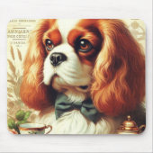 Vintage Cavalier King Charles Spaniel Gemälde Mousepad (Vorne)