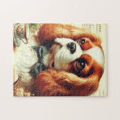 Vintage Cavalier King Charles Spaniel Gemälde Puzzle (Horizontal)