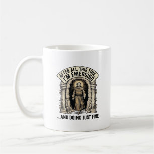Vintage-Cave-Humor-Gravur Grafik-Shirt-Design_ Kaffeetasse