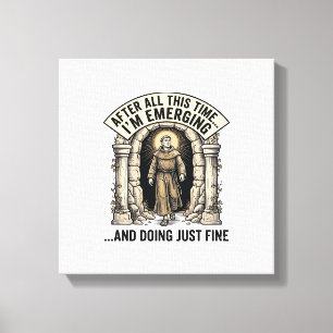 Vintage-Cave-Humor-Gravur-Grafik-Shirt-Design_ Leinwanddruck