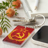 Vintage CCCP Flagge Schlüsselanhänger (Vorderseite rechts)
