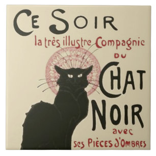Vintage Ce Soir Le Chat Noir Plakat Fliese