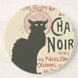 Vintage Ce Soir Le Chat Noir Plakat Getränkeuntersetzer