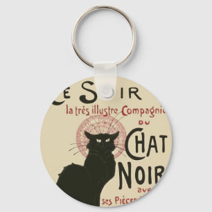 Vintage Ce Soir Le Chat Noir Plakat Schlüsselanhänger