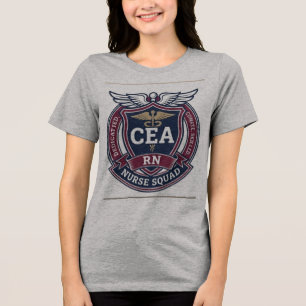 Vintage CEA RN Krankenschwester-Abzeichen T-Shirt Tri-Blend Shirt