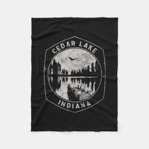 Vintage Cedar Lake Indiana Outdoor-Urlaub Fleecedecke