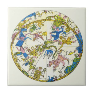 Vintage Celestial, Arabische Sphäre, Sternbilder Fliese