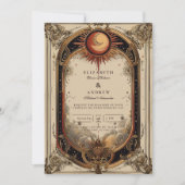 Vintage Celestial Art Nouveau Wedding Einladung (Vorderseite)