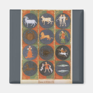 Vintage Celestial, astrologische Tierkreisdiagramm Magnet
